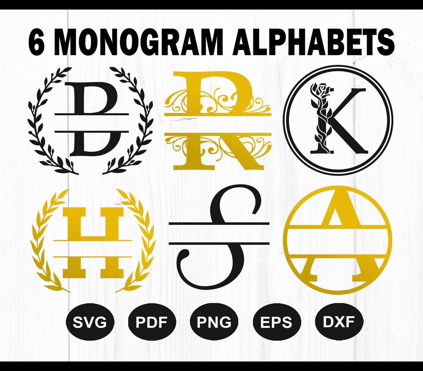 6 Monogram Alphabets